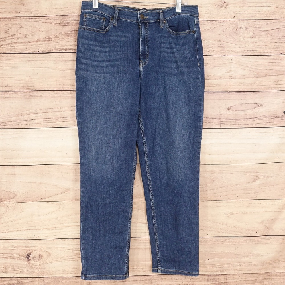 Calvin Klein Jeans Straight Jeans Womens 31 Blue Med Wash Stretch 32x25 Denim